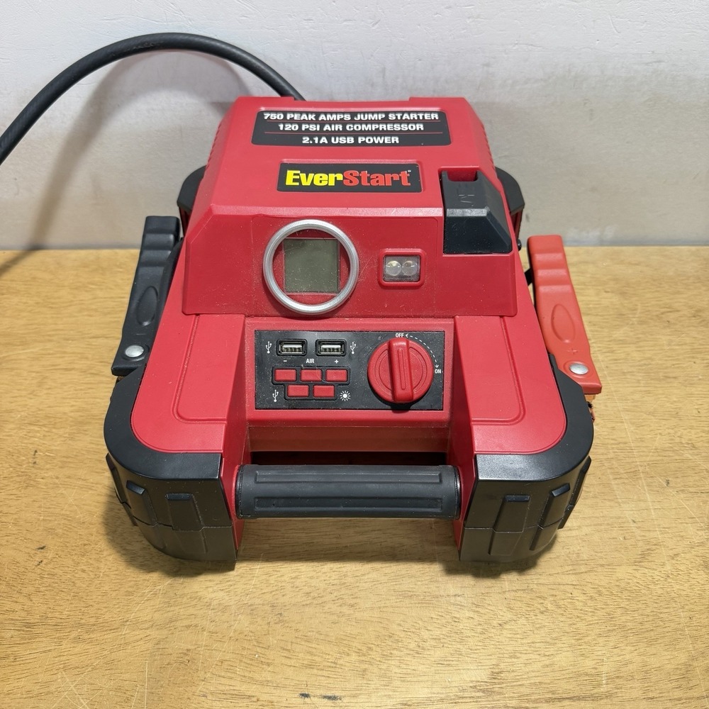 EverStart JUS750CE 750 Peak Amp 120PSI 2.1A USB Power Jump Starter / AirComp